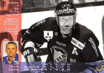 1995-96 Leaf Elit Set (Swedish) #28 Christian Due-Boje Back