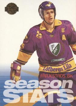 1995-96 Leaf Elit Set (Swedish) #38 Season Stats Färjestads BK Front