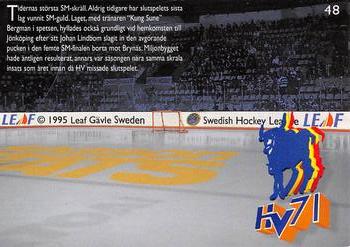 1995-96 Leaf Elit Set (Swedish) #48 Season Stats HV71 Back