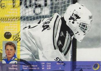 1995-96 Leaf Elit Set (Swedish) #61 Johan Hedberg Back
