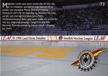 1995-96 Leaf Elit Set (Swedish) #73 Season Stats Luleå HF Back