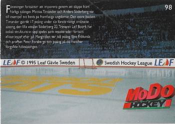 1995-96 Leaf Elit Set (Swedish) #98 Season Stats MoDo Hockey Back