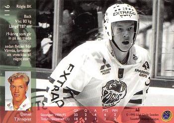 1995-96 Leaf Elit Set (Swedish) #116 Daniel Tjarnqvist Back