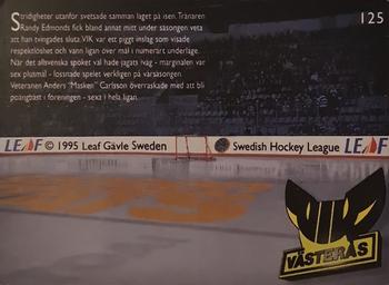 1995-96 Leaf Elit Set (Swedish) #125 Season Stats Västerås IK Back