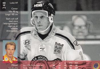 1995-96 Leaf Elit Set (Swedish) #248 Mikael Lindholm Back