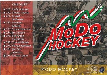 1995-96 Leaf Elit Set (Swedish) #269 Lagbild MoDo Hockey Back