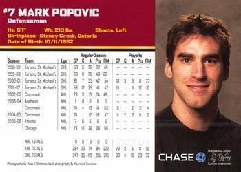 2006-07 Chase Chicago Wolves (AHL) #18 Mark Popovic Back