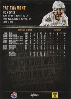 2014-15 Vienna Beef Chicago Wolves (AHL) #7 Pat Cannone Back
