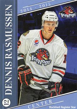 2014-15 Rockford Register Star Rockford IceHogs (AHL) #10 Dennis Rasmussen Front
