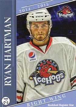 2014-15 Rockford Register Star Rockford IceHogs (AHL) #18 Ryan Hartman Front