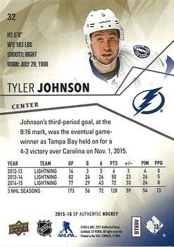 2015-16 SP Authentic - Limited #32 Tyler Johnson Back