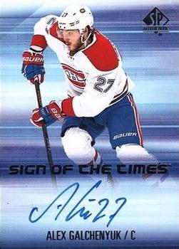 2015-16 SP Authentic - Sign of the Times #SOTT-AG Alex Galchenyuk Front