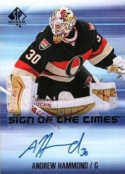 2015-16 SP Authentic - Sign of the Times #SOTT-AH Andrew Hammond Front