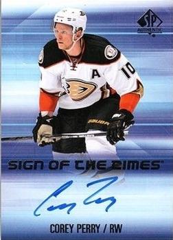 2015-16 SP Authentic - Sign of the Times #SOTT-PE Corey Perry Front
