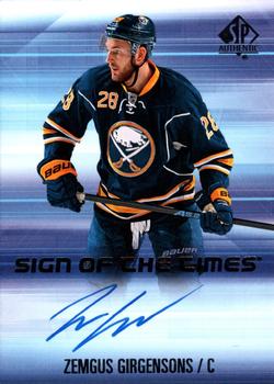 2015-16 SP Authentic - Sign of the Times #SOTT-ZG Zemgus Girgensons Front