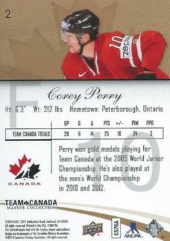 2015-16 Upper Deck Team Canada Master Collection #2 Corey Perry Back