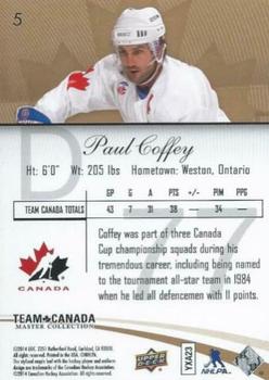 2015-16 Upper Deck Team Canada Master Collection #5 Paul Coffey Back