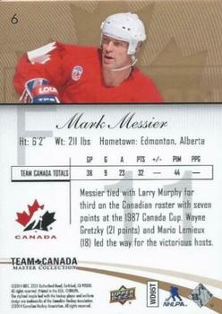 2015-16 Upper Deck Team Canada Master Collection #6 Mark Messier Back