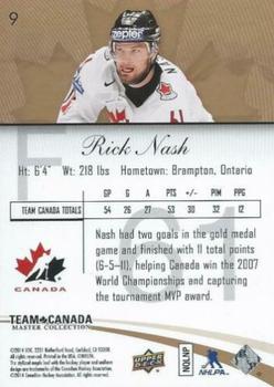 2015-16 Upper Deck Team Canada Master Collection #9 Rick Nash Back