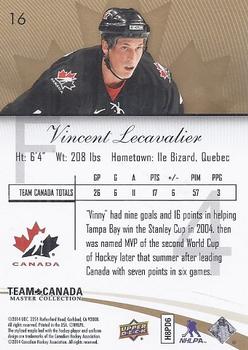 2015-16 Upper Deck Team Canada Master Collection #16 Vincent Lecavalier Back