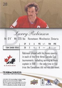2015-16 Upper Deck Team Canada Master Collection #28 Larry Robinson Back