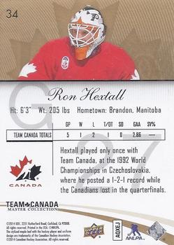 2015-16 Upper Deck Team Canada Master Collection #34 Ron Hextall Back