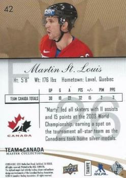2015-16 Upper Deck Team Canada Master Collection #42 Martin St. Louis Back