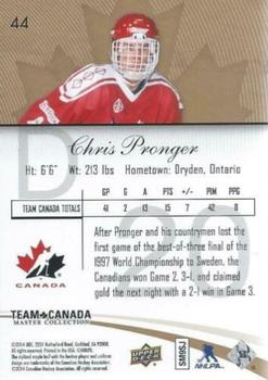 2015-16 Upper Deck Team Canada Master Collection #44 Chris Pronger Back