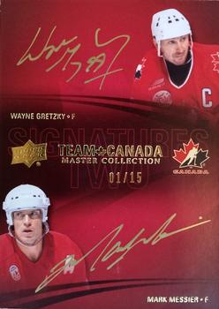 2015-16 Upper Deck Team Canada Master Collection - Team Canada Signatures Dual #TCS2-GM Wayne Gretzky/Mark Messier Front