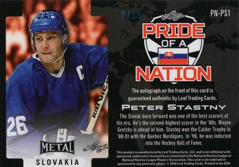 2015-16 Leaf Metal - Pride of a Nation Blue #PN-PS1 Peter Stastny Back