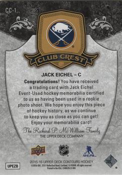 2015-16 Upper Deck Contours - Club Crest Jersey #CC-1 Jack Eichel Back