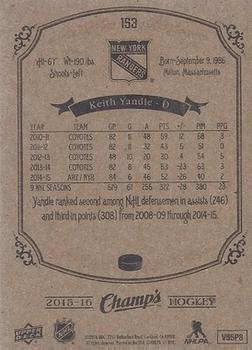 2015-16 Upper Deck Champ's - Gold #153 Keith Yandle Back