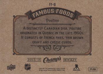 2015-16 Upper Deck Champ's - Famous Foods #FF-9 Poutine Back