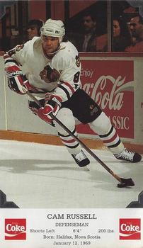 1993-94 Coca-Cola Chicago Blackhawks #NNO Cam Russell Front