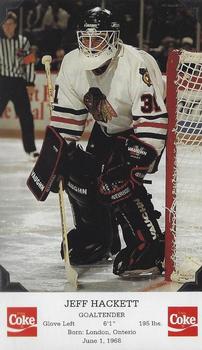 1993-94 Coca-Cola Chicago Blackhawks #NNO Jeff Hackett Front