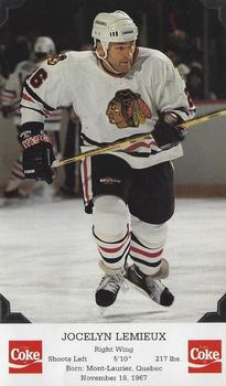 1993-94 Coca-Cola Chicago Blackhawks #NNO Jocelyn Lemieux Front