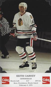 1993-94 Coca-Cola Chicago Blackhawks #NNO Keith Carney Front