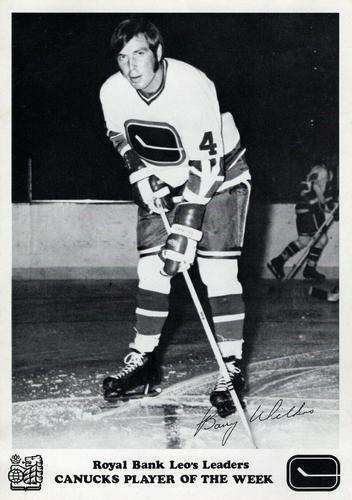 1970-71 Royal Bank Vancouver Canucks #NNO Barry Wilkins Front