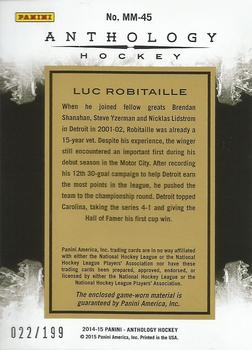2015-16 Panini Anthology - Massive Materials #MM-45 Luc Robitaille Back