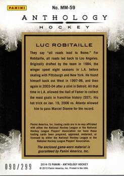2015-16 Panini Anthology - Massive Materials #MM-59 Luc Robitaille Back