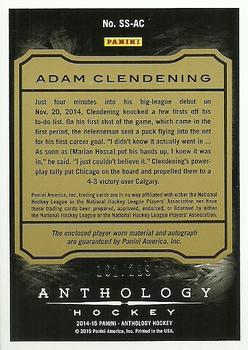 2015-16 Panini Anthology - Sizeable Signatures Jersey #SS-AC Adam Clendening Back