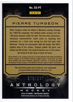 2015-16 Panini Anthology - Sizeable Signatures Jersey #SS-PT Pierre Turgeon Back