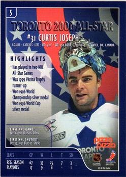 2000-01 Pizza Pizza Toronto Maple Leafs #5 Curtis Joseph Back