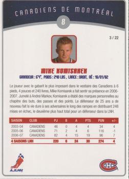 2007-08 Montreal Canadiens #3 Mike Komisarek Back