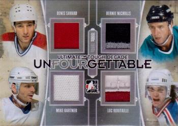 2013-14 In The Game Ultimate Tough Decade Superbox - UNFOURGETTABLE Silver #U-13 Denis Savard / Bernie Nicholls / Mike Gartner / Luc Robitaille Front