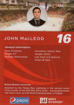 2014-15 Pepsi Boston University Terriers (NCAA) #NNO Johnathan MacLeod Back