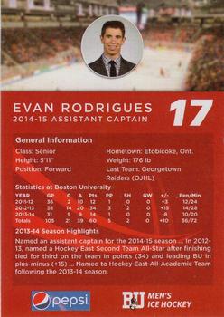 2014-15 Pepsi Boston University Terriers (NCAA) #NNO Evan Rodrigues Back