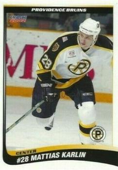2001-02 Choice Providence Bruins (AHL) #18 Mattias Karlin Front