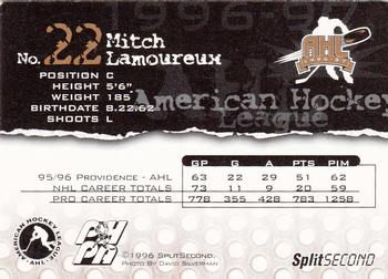 1996-97 SplitSecond Providence Bruins (AHL) #NNO Mitch Lamoureux Back