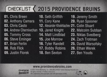 2014-15 Choice Providence Bruins (AHL) #NNO Providence Bruins Back